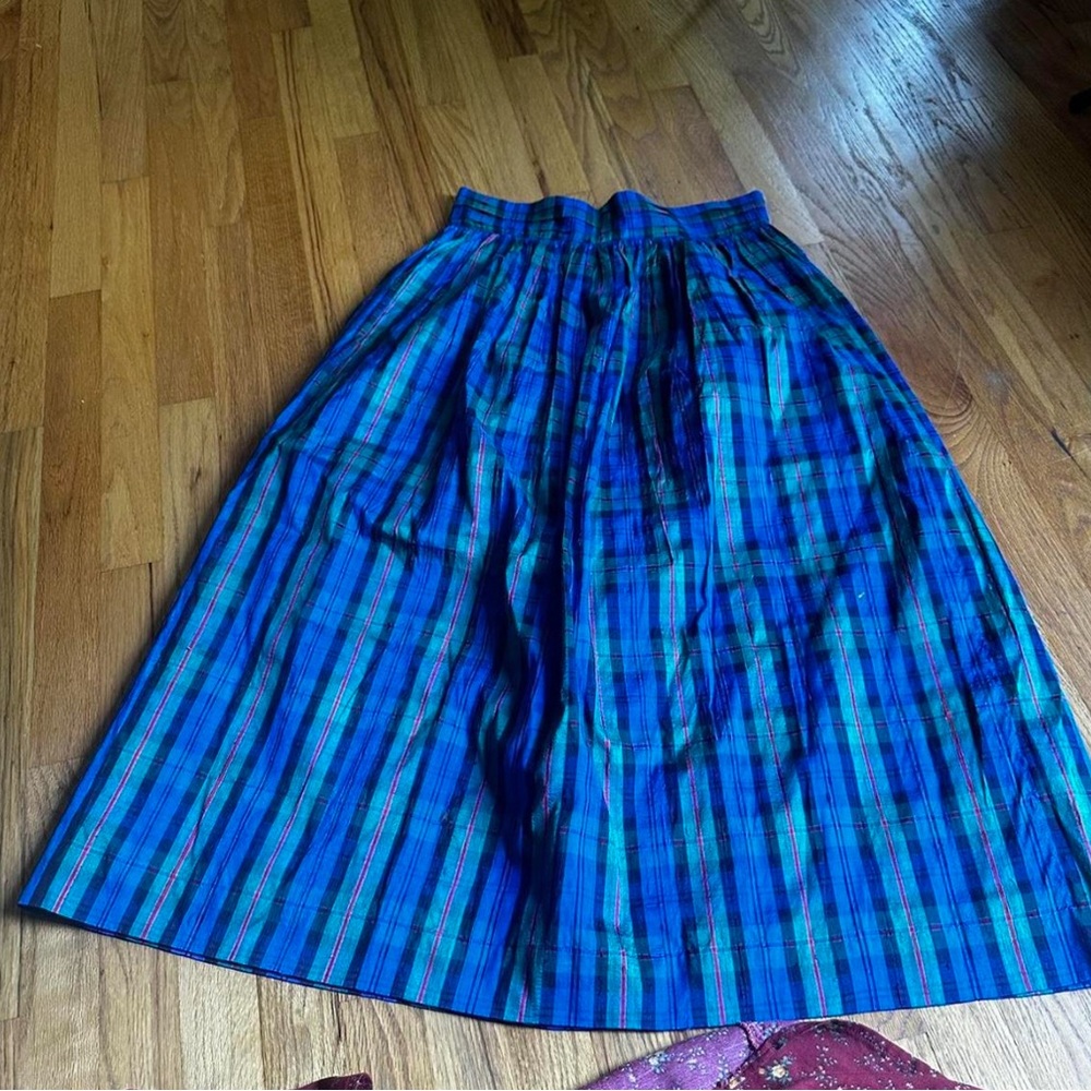 Vintage silk plaid skirt by Susan Bristol